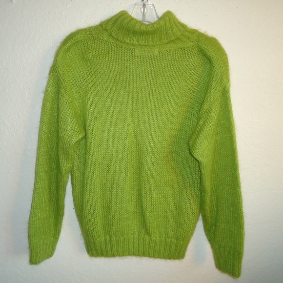 Vtg LAURICE Women's Green Knit Sweater 47% Mohair Size-S Pit to pit-19 Length-24 - Picture 4 of 6
